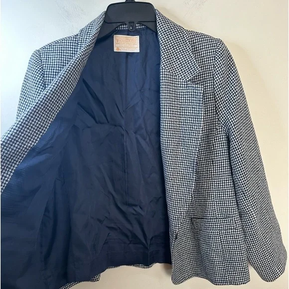 Classic Vintage Pendleton Houndstooth Blazer Size 14 (Runs Small) - Picture 7 of 14